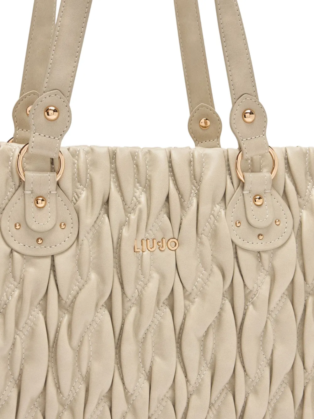 Liu •jo Medium Quilted Logo Tote Bag In Neutral