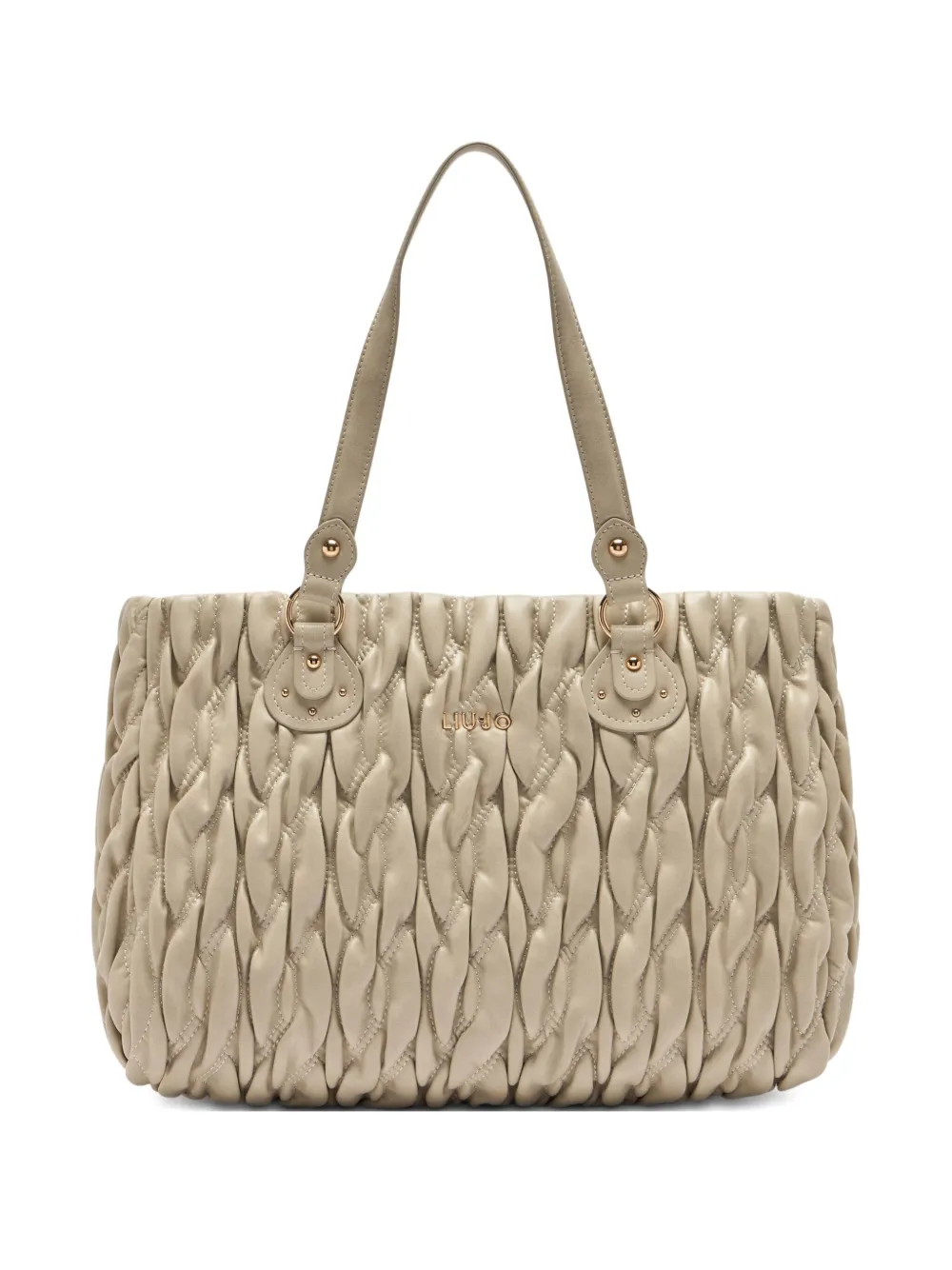 Liu •jo Medium Quilted Logo Tote Bag In Neutral
