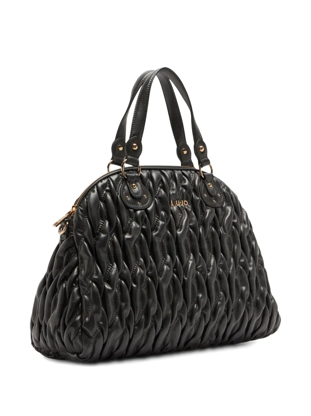 LIU JO medium matelassé zip tote bag Zwart