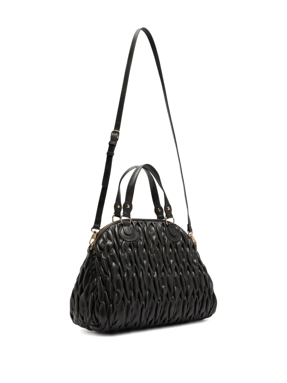 LIU JO medium matelassé zip tote bag Zwart