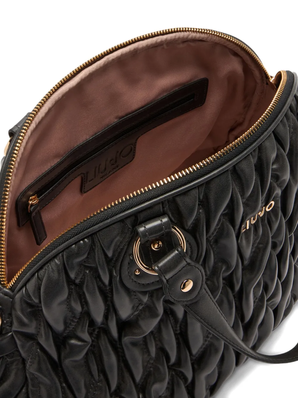 LIU JO medium matelassé zip tote bag Zwart