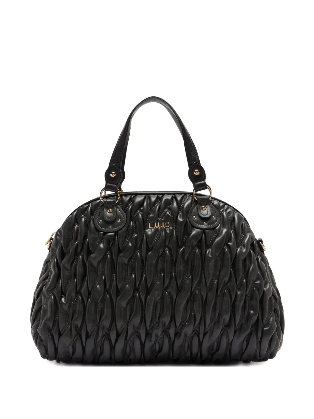 LIU JO medium matelassé zip tote bag Zwart
