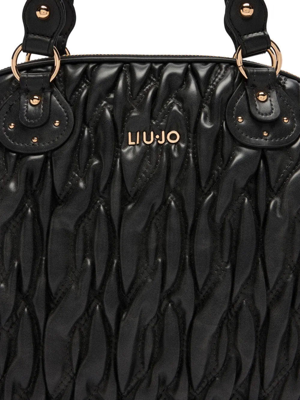 LIU JO medium matelassé zip tote bag Zwart