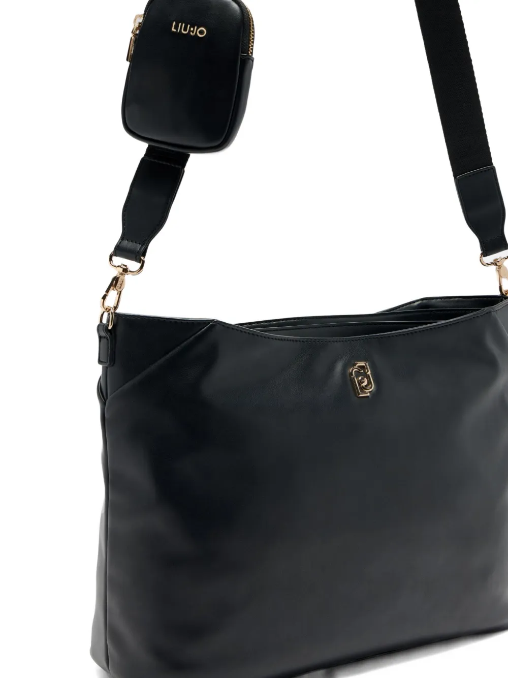 LIU JO medium logo-plaque adjustable-strap shoulder bag Zwart