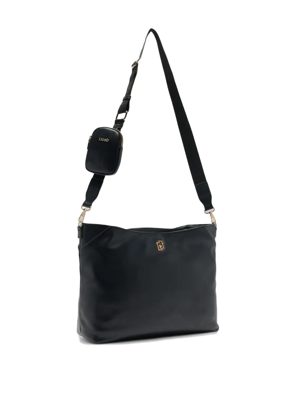 LIU JO medium logo-plaque adjustable-strap shoulder bag Zwart