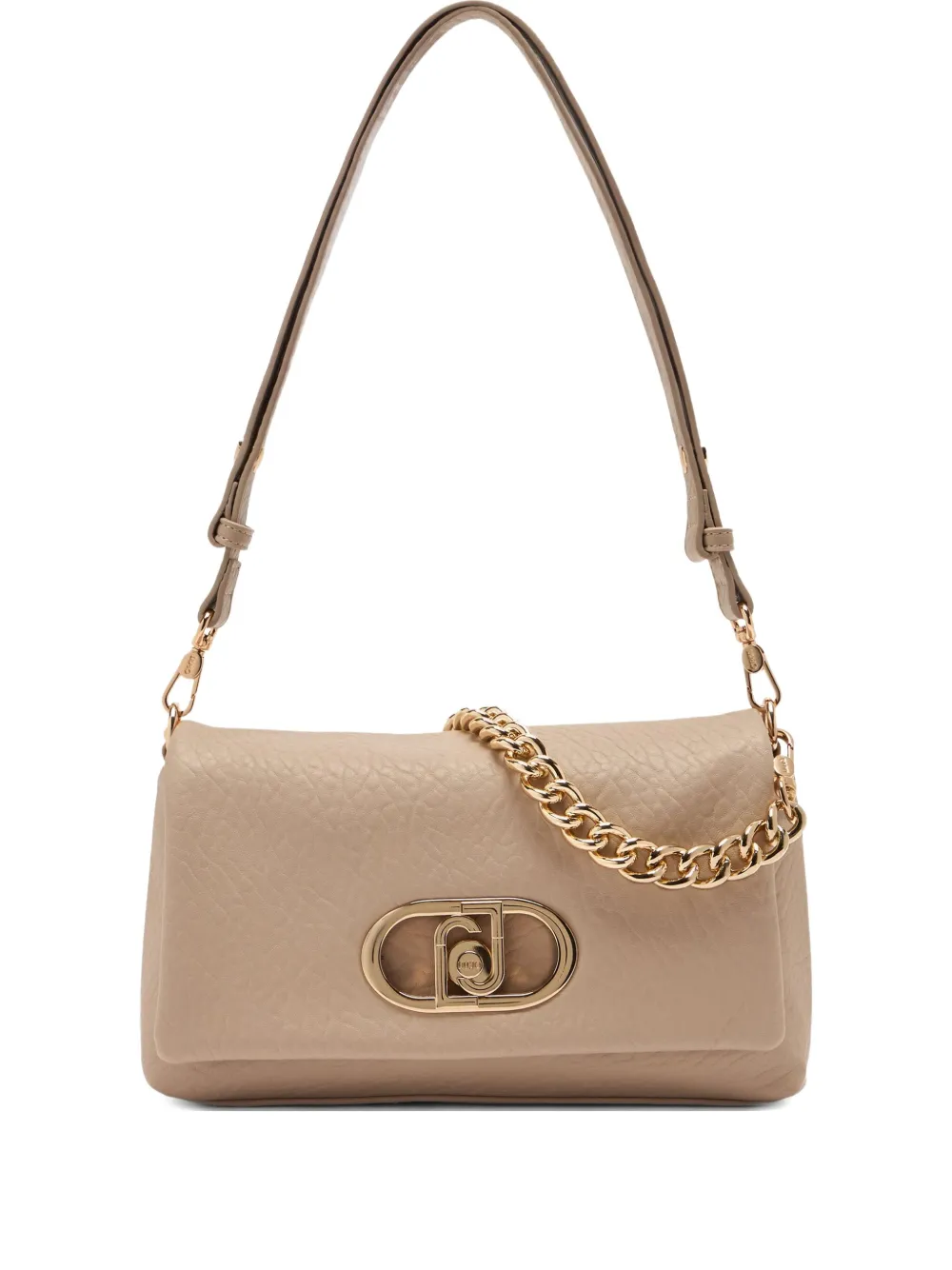 LIU JO medium LaPuffy chain-embellished flap shoulder bag Beige
