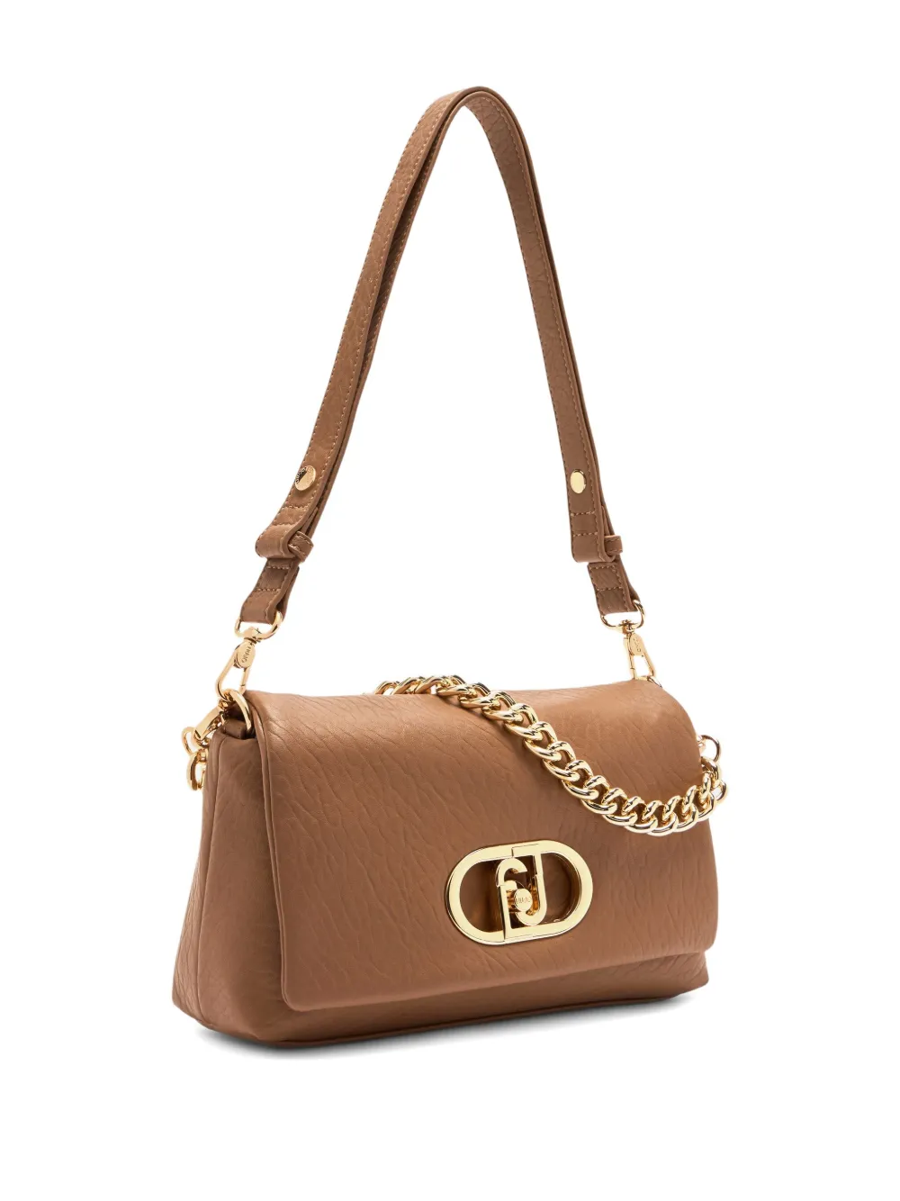 LIU JO medium LaPuffy logo-plaque chain-strap shoulder bag Bruin