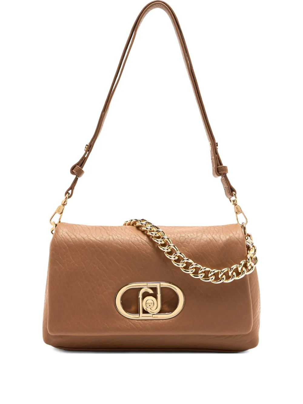LIU JO medium LaPuffy logo-plaque chain-strap shoulder bag Bruin