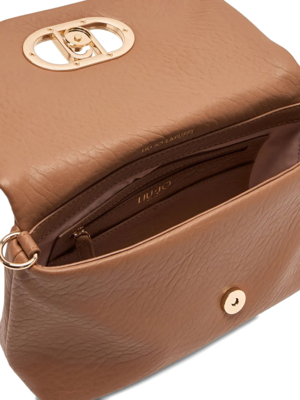LIU JO medium LaPuffy logo-plaque chain-strap shoulder bag Bruin