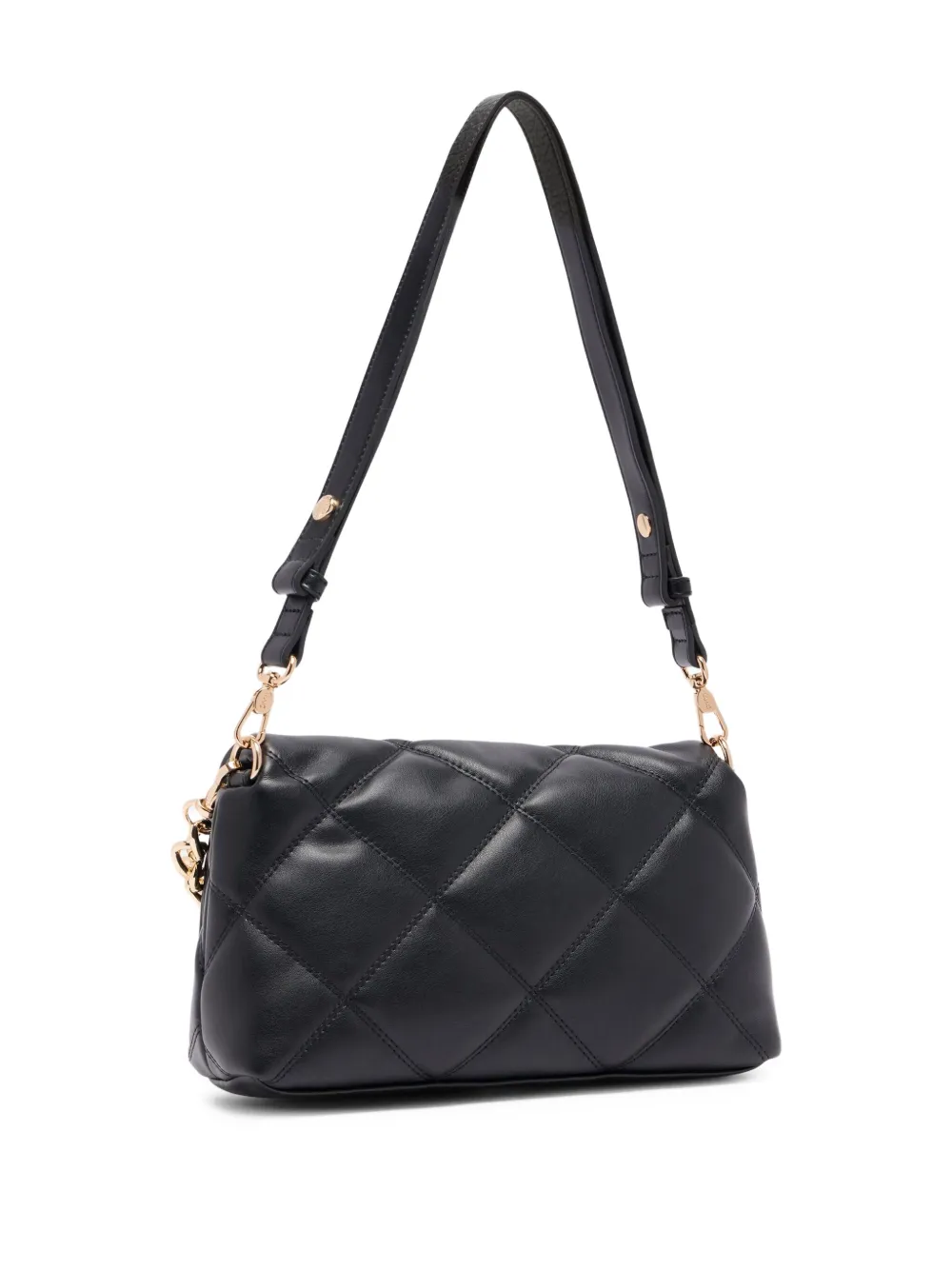 Liu •jo Medium Lapuffy Quilted Logo-plaque Shoulder Bag In Black