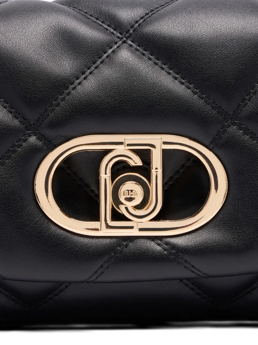 Liu •jo Medium Lapuffy Quilted Logo-plaque Shoulder Bag In Black