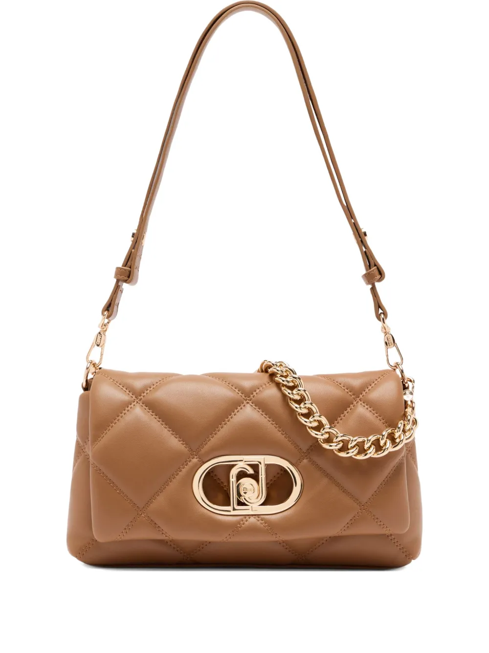 LIU JO medium LaPuffy quilted logo-plaque shoulder bag Bruin