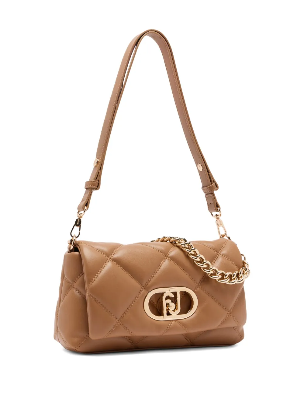 LIU JO medium LaPuffy quilted logo-plaque shoulder bag Bruin