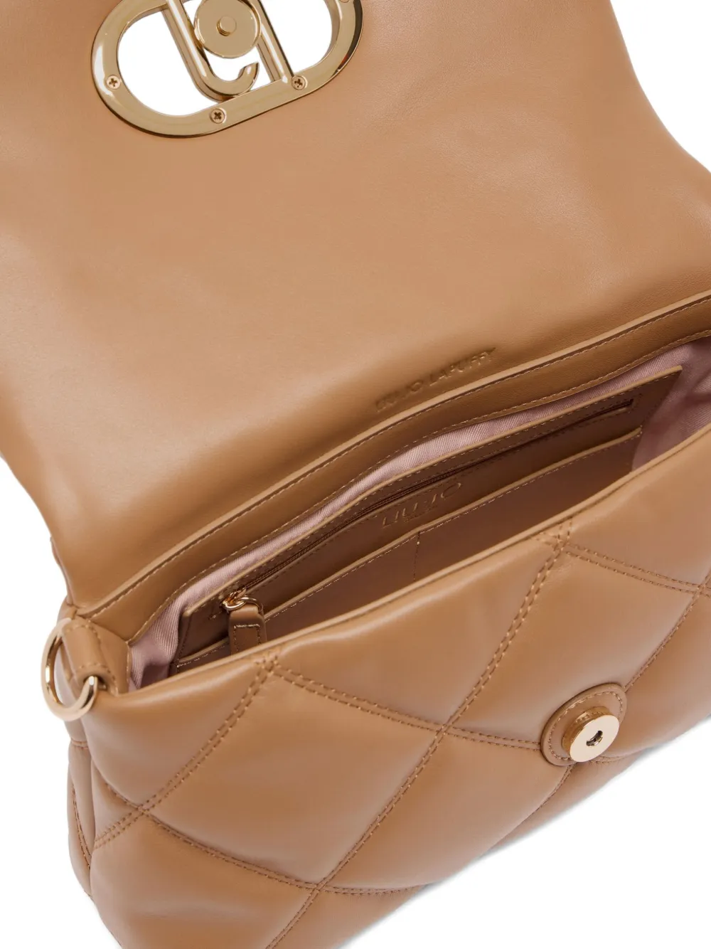 LIU JO medium LaPuffy quilted logo-plaque shoulder bag Bruin