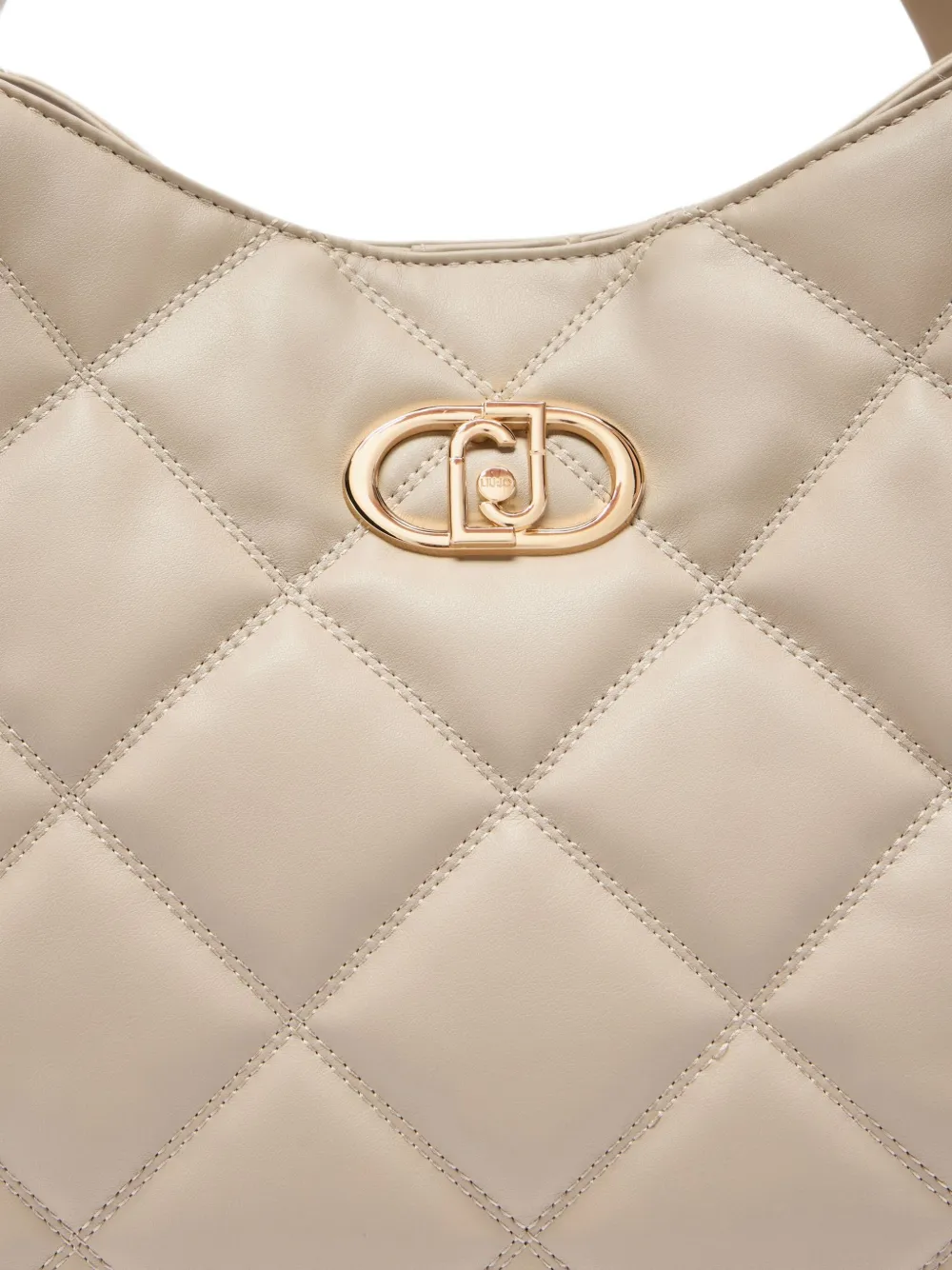 LIU JO large quilted logo tote bag Beige