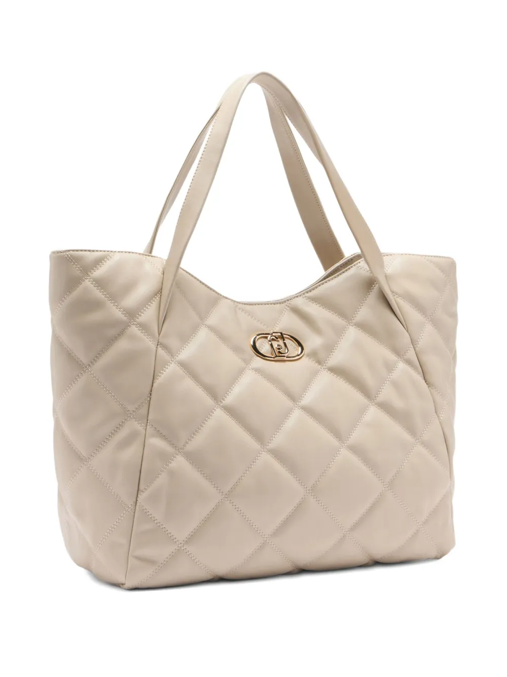 LIU JO large quilted logo tote bag Beige