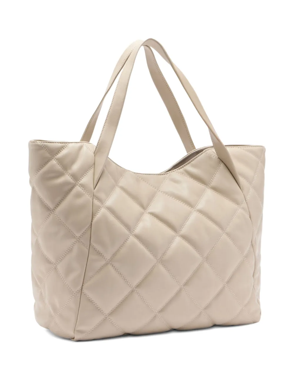 LIU JO large quilted logo tote bag Beige