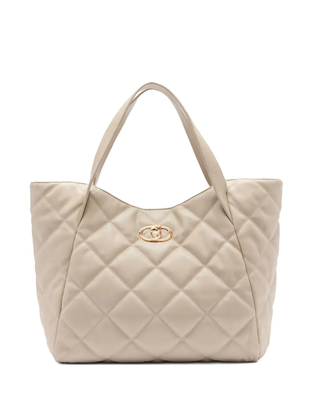 LIU JO large quilted logo tote bag Beige