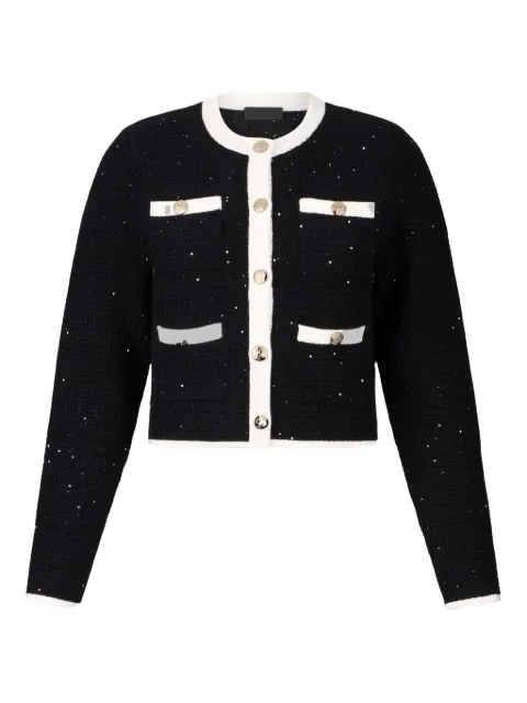 LIU JO glitter-embellished buttoned tweed jacket