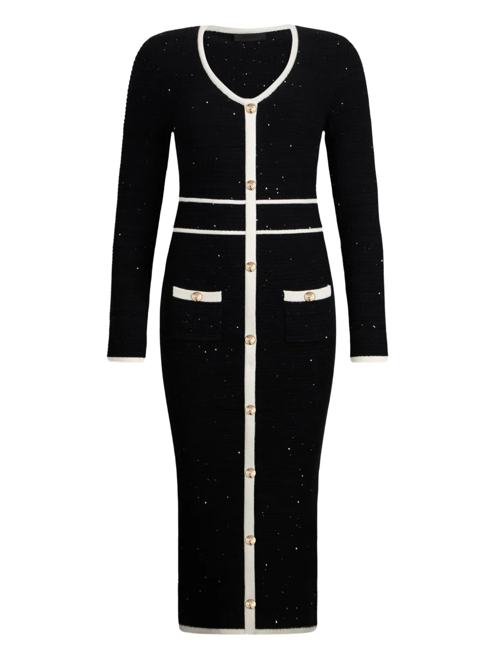 LIU JO sequin-embellished button-front midi dress | Black | Image 1