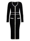 LIU JO sequin-embellished button-front midi dress - Black
