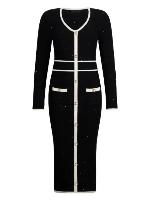 LIU JO sequin-embellished button-front midi dress