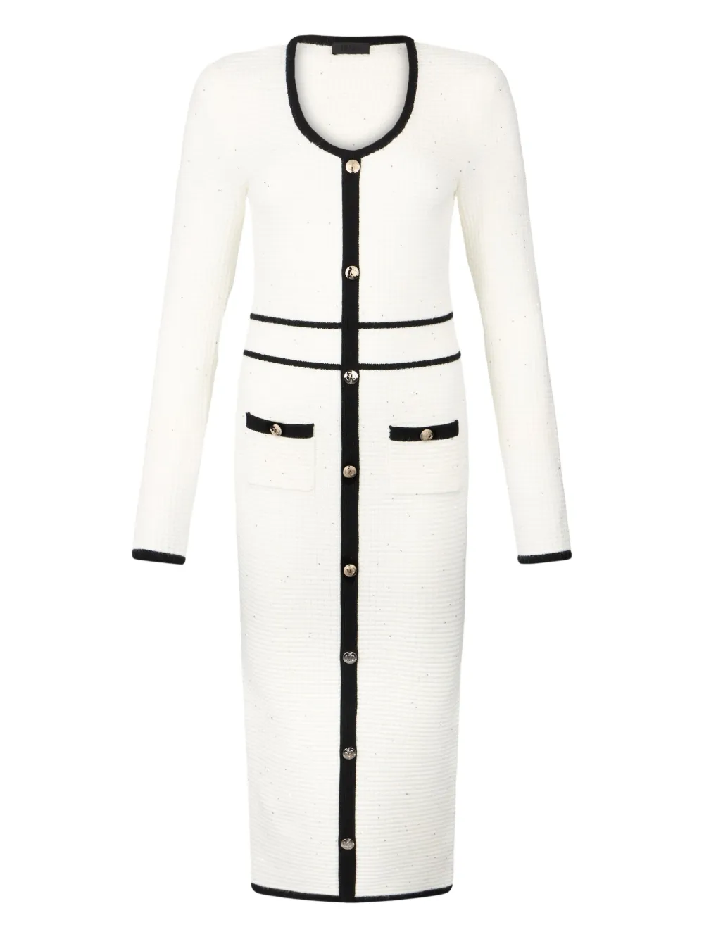 Liu •jo Button-embellished Midi Dress In White