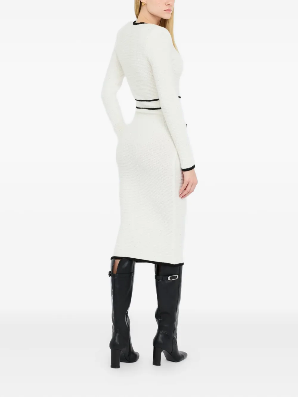 Liu •jo Button-embellished Midi Dress In White
