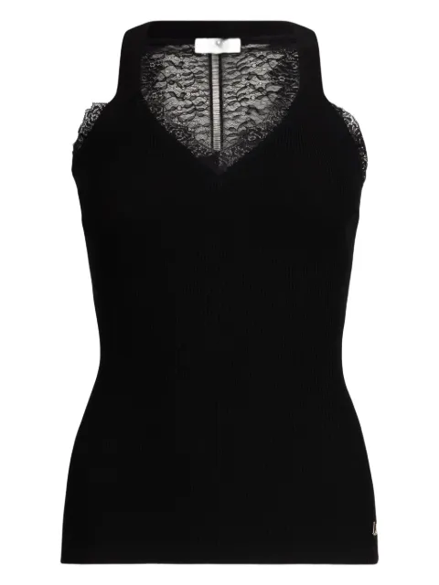 LIU JO lace-embellished ribbed jumper