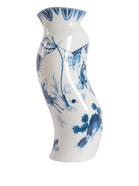 Seletti Acid King Wen curved porcelain vase (18cm x 13.5cm)