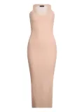 LIU JO lace-insert ribbed midi dress - Pink