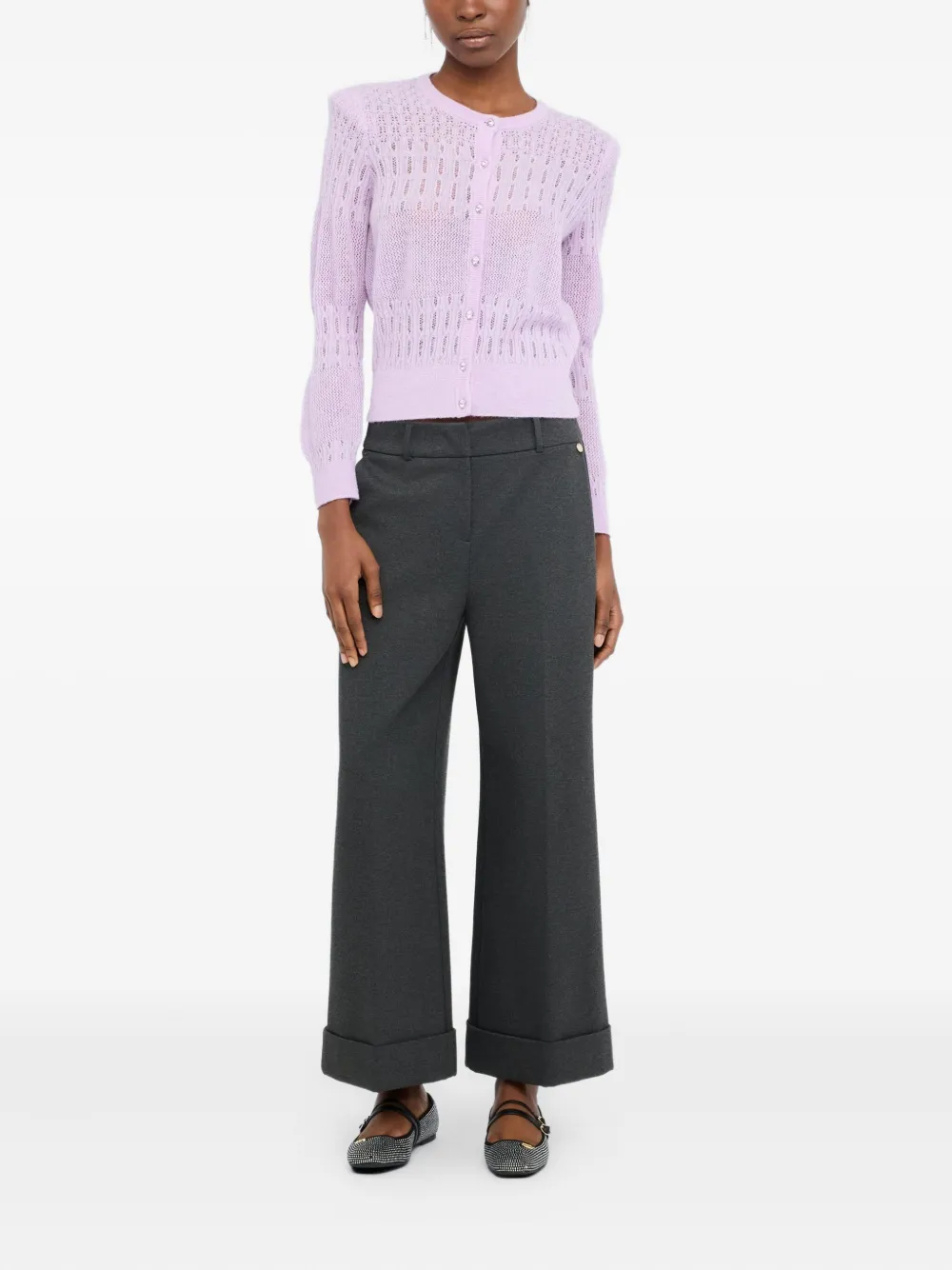 LIU JO pressed-crease trousers Grijs