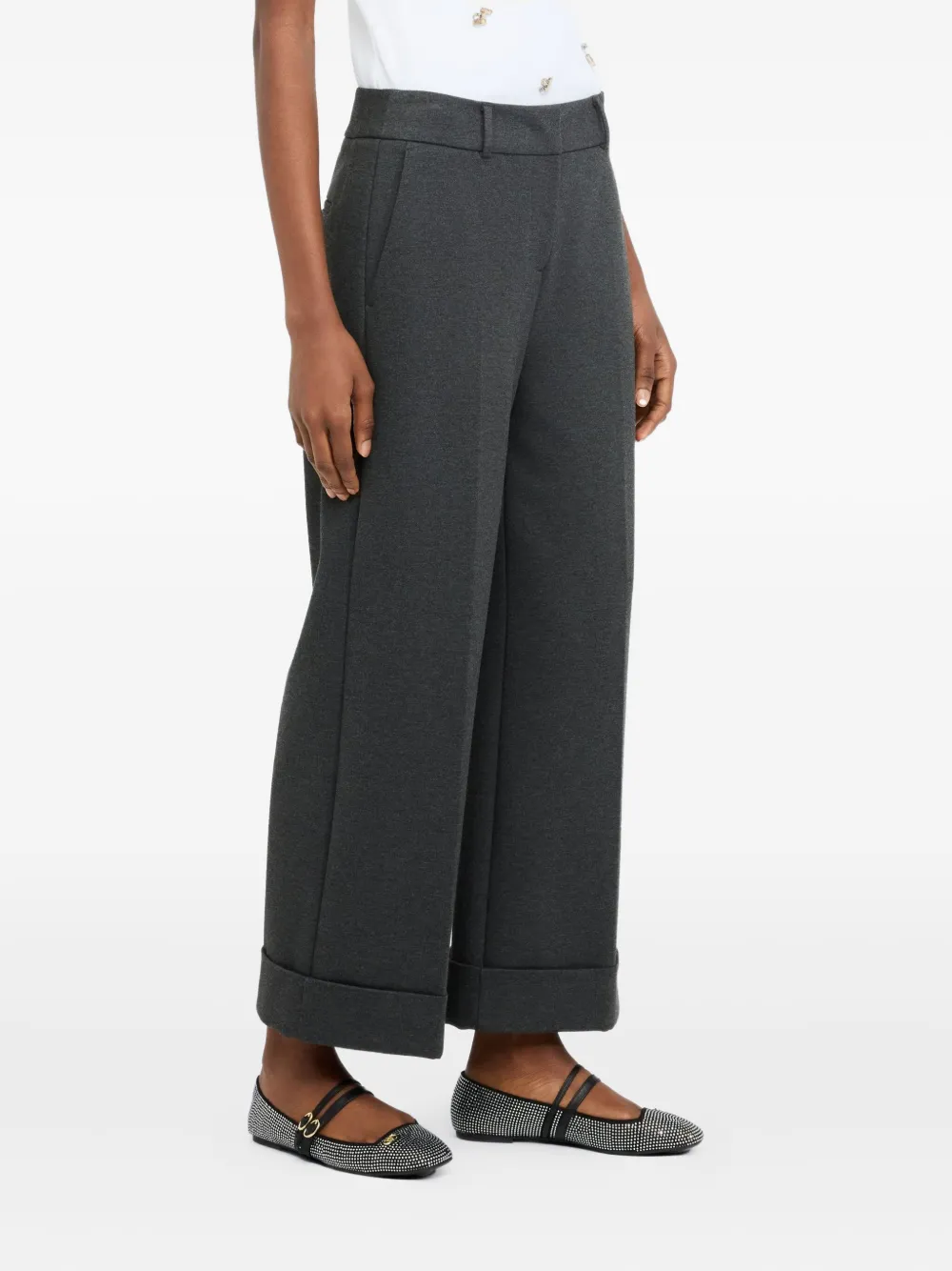 LIU JO pressed-crease trousers Grijs