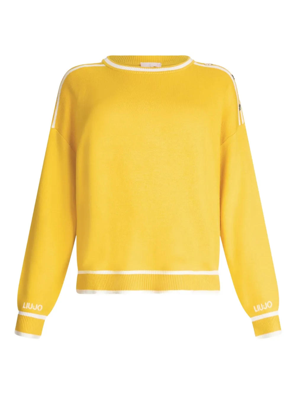 LIU JO logo-detail button-embellished jumper Geel
