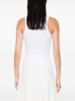 Vivienne Westwood Orb-embroidered Ribbed Tank Top | White | FARFETCH