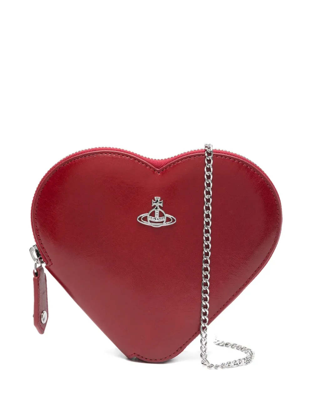 Vivienne Westwood Heart-shaped Zip-around Cross Body Bag In Red