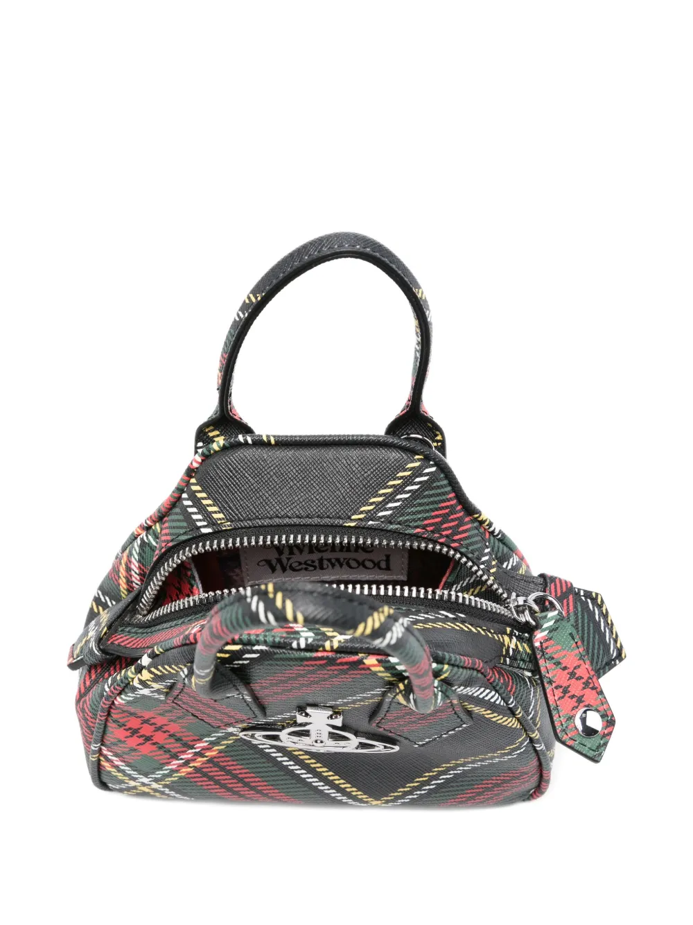 Vivienne Westwood Mini Yasmin Tartan-check Cross Body Bag In Green