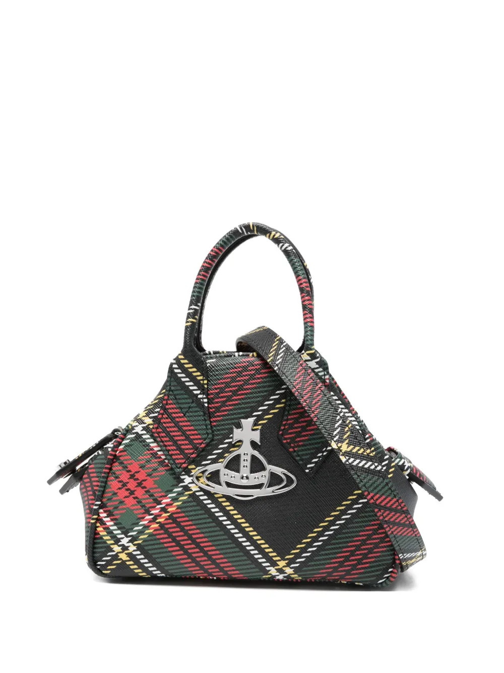 Vivienne Westwood mini Yasmin tartan-check cross body bag Groen