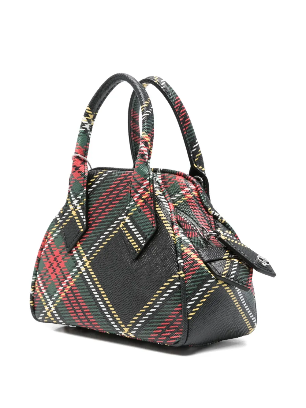 Vivienne Westwood Mini Yasmin Tartan-check Cross Body Bag In Green