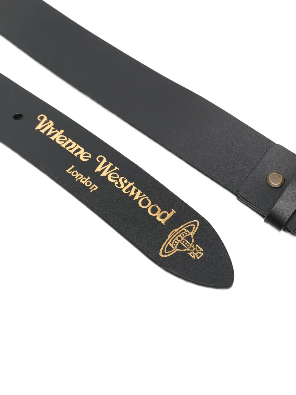 Vivienne Westwood wide Alex charm leather belt Zwart