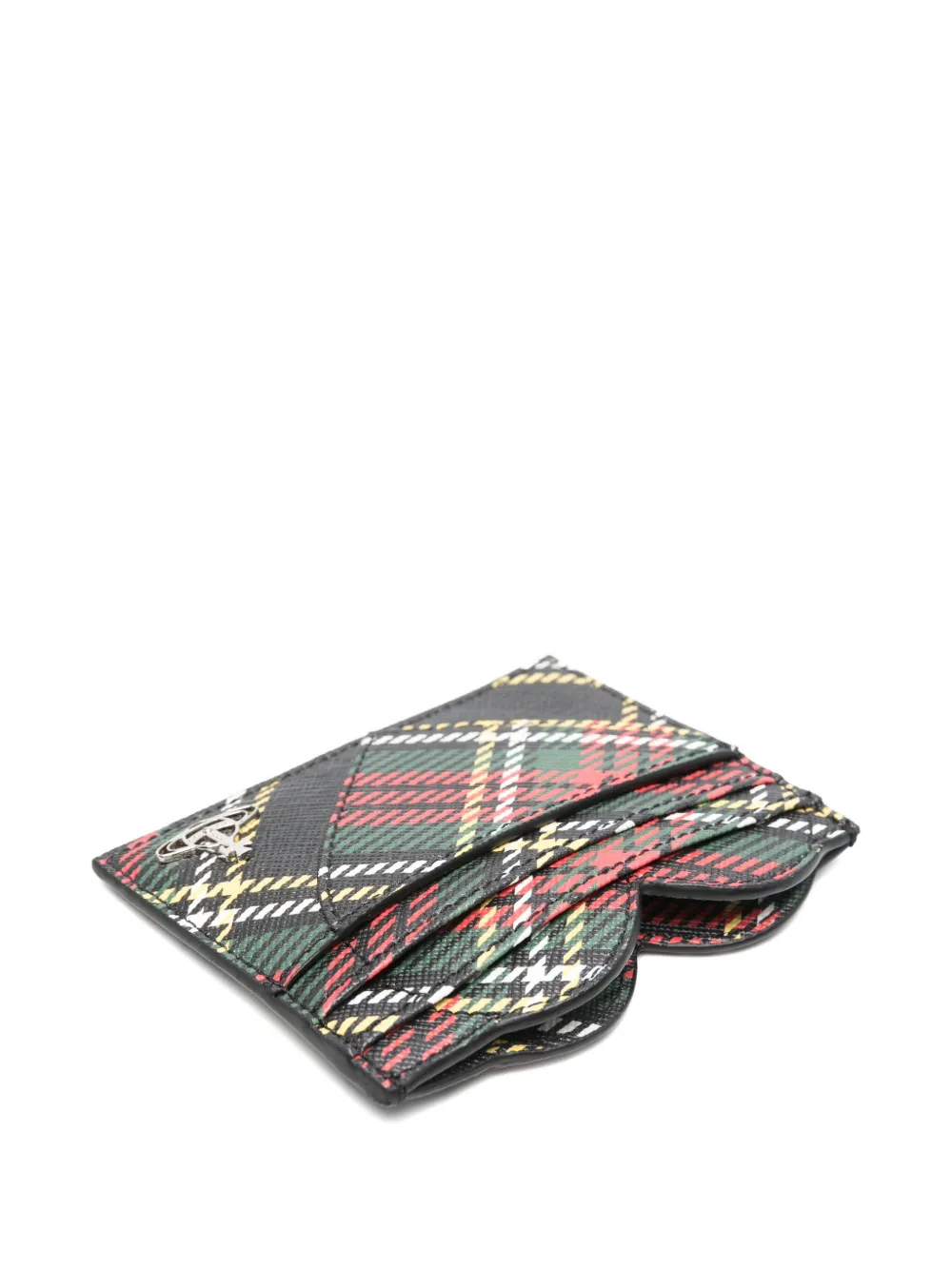 Vivienne Westwood heart-shaped plaid cardholder Groen