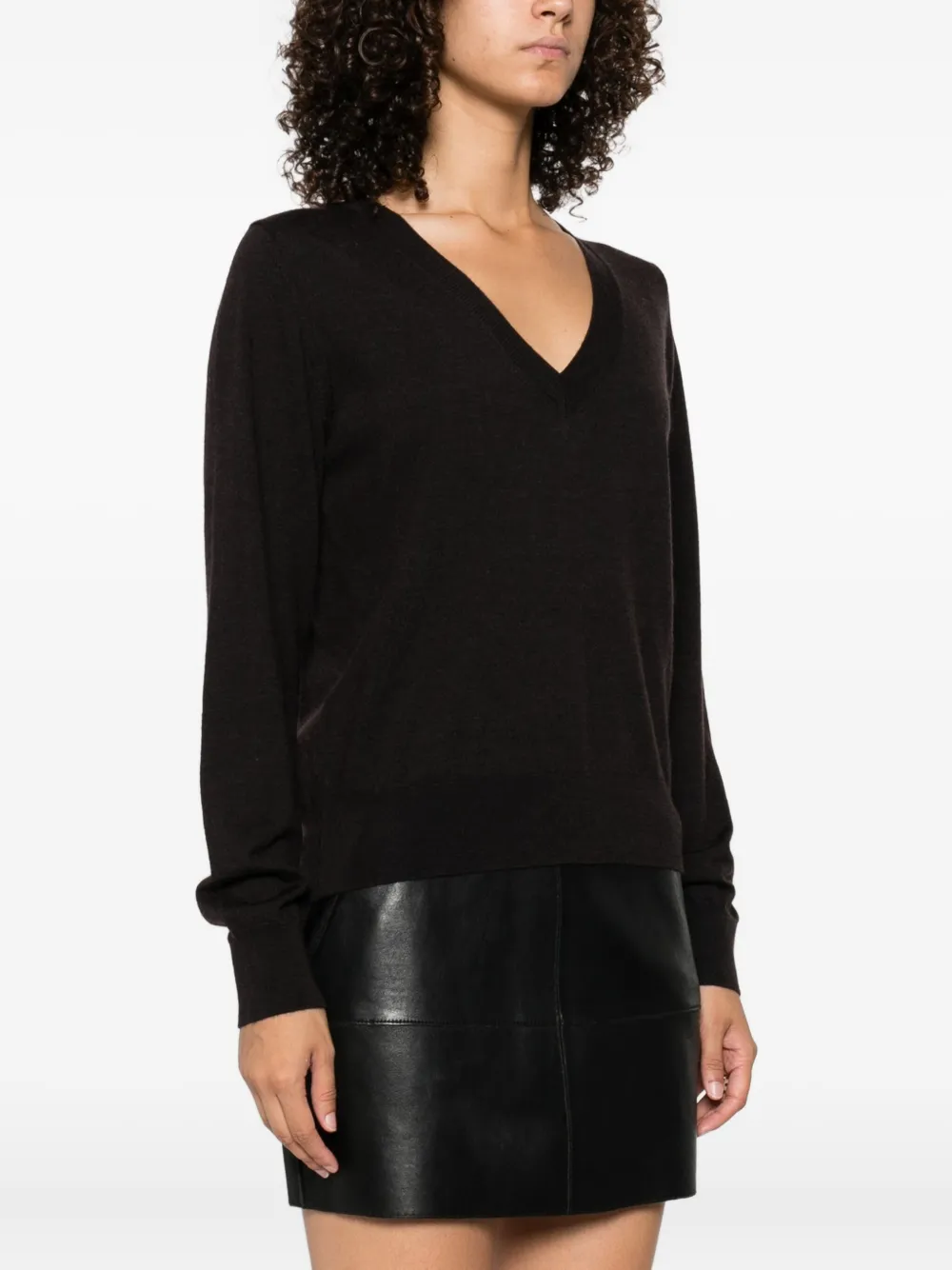 P.A.R.O.S.H. V-neck long-sleeves sweater Bruin