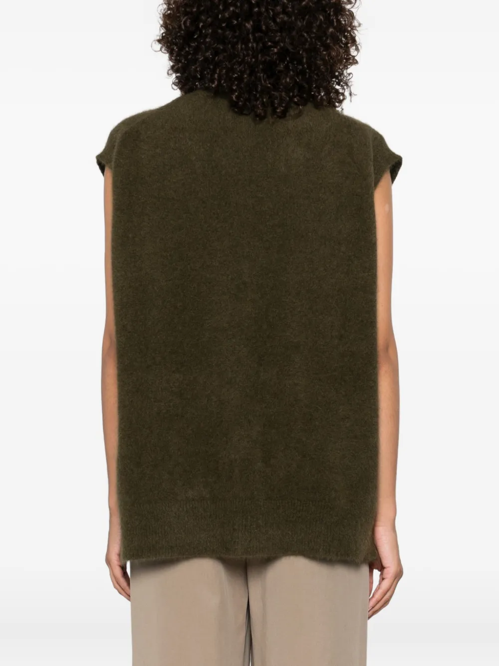 P.A.R.O.S.H. Maglia pocket sleeveless cardigan Groen