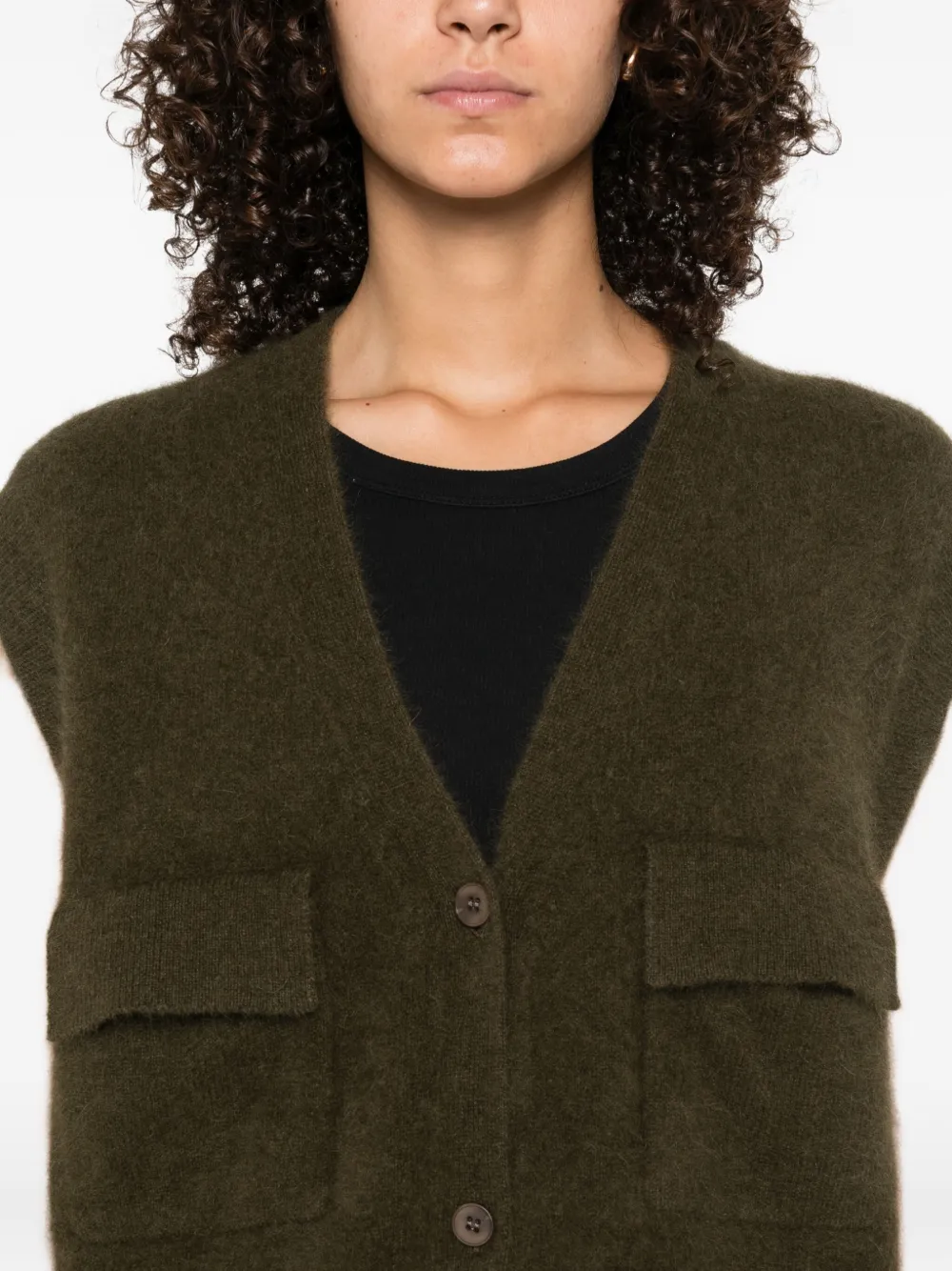 P.A.R.O.S.H. Maglia pocket sleeveless cardigan Groen