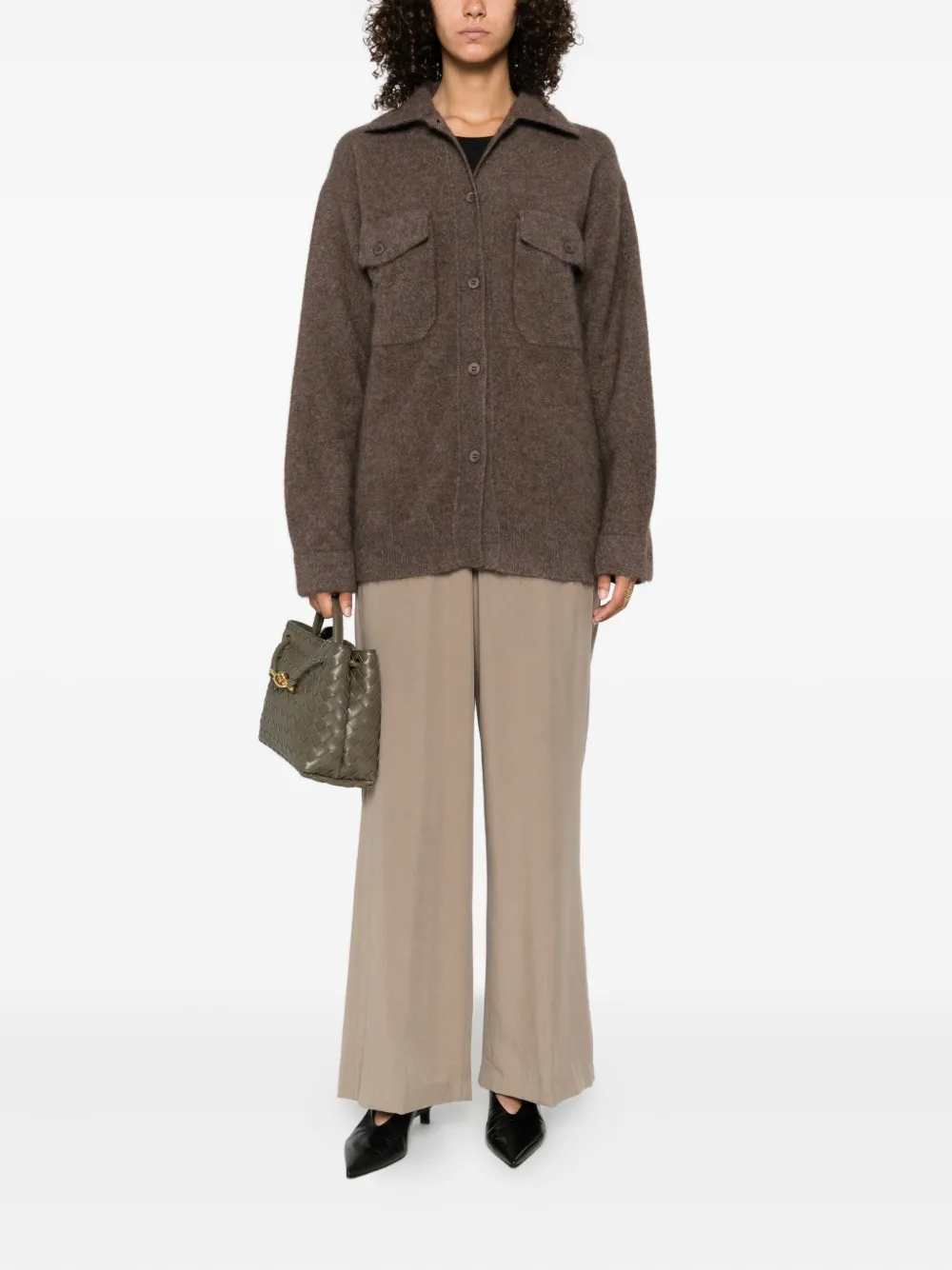 P.A.R.O.S.H. buttoned flap-pocket cardigan Bruin