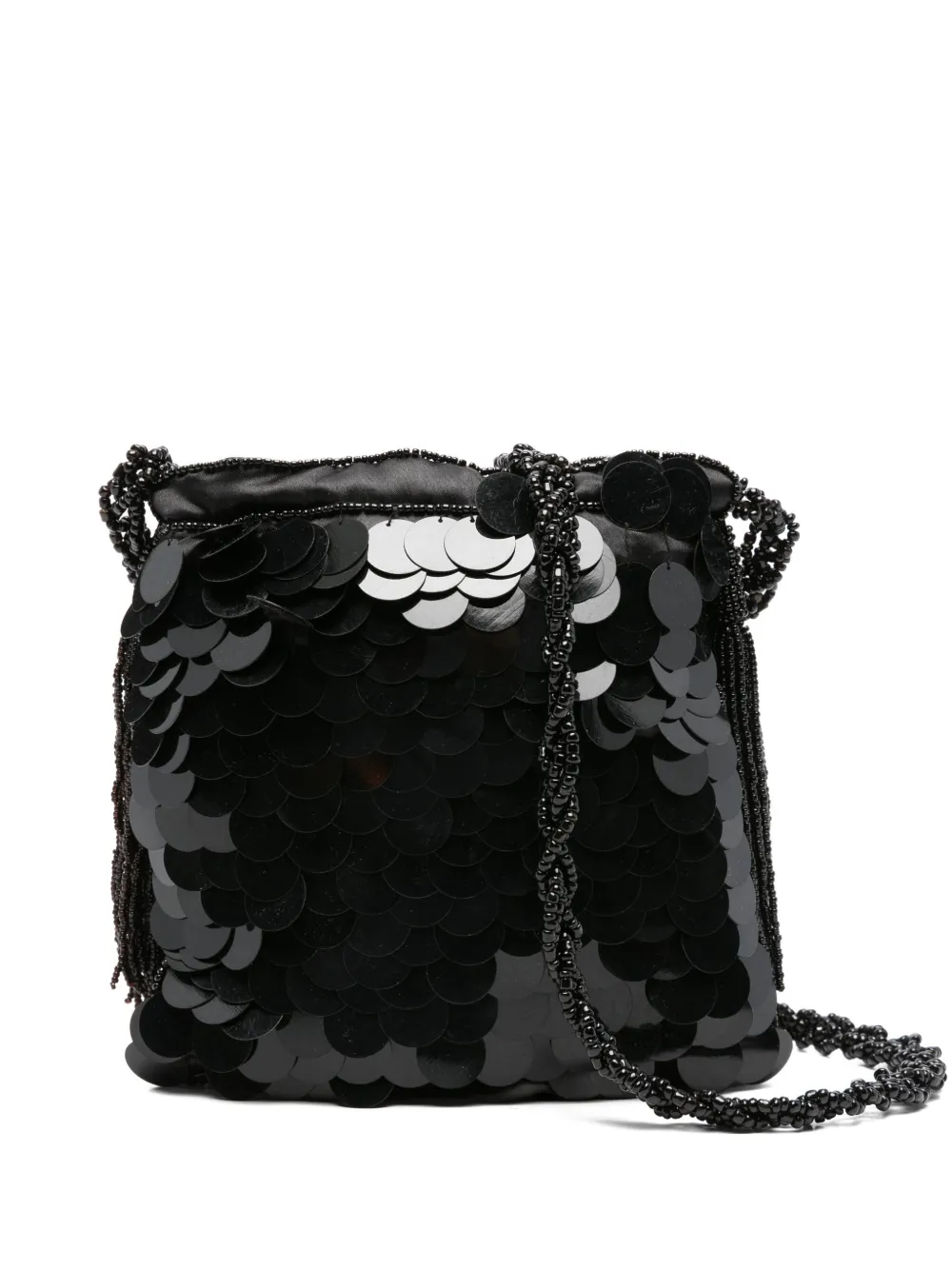 P.A.R.O.S.H. sequinned beaded-tassel cross body bag Zwart