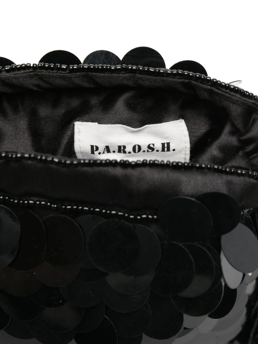 P.A.R.O.S.H. sequinned beaded-tassel cross body bag Zwart