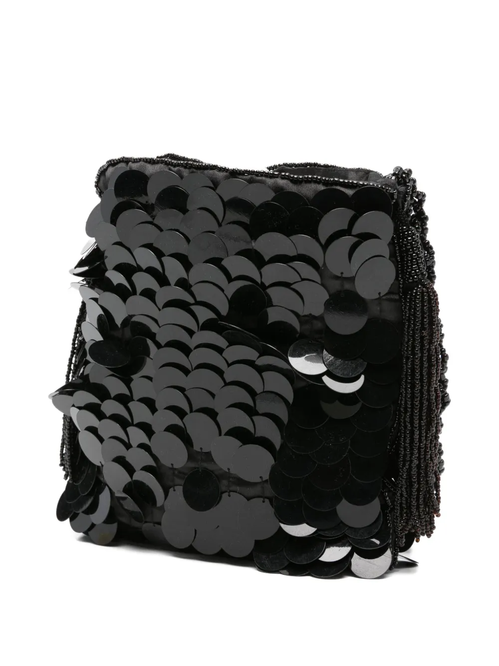 P.A.R.O.S.H. sequinned beaded-tassel cross body bag Zwart
