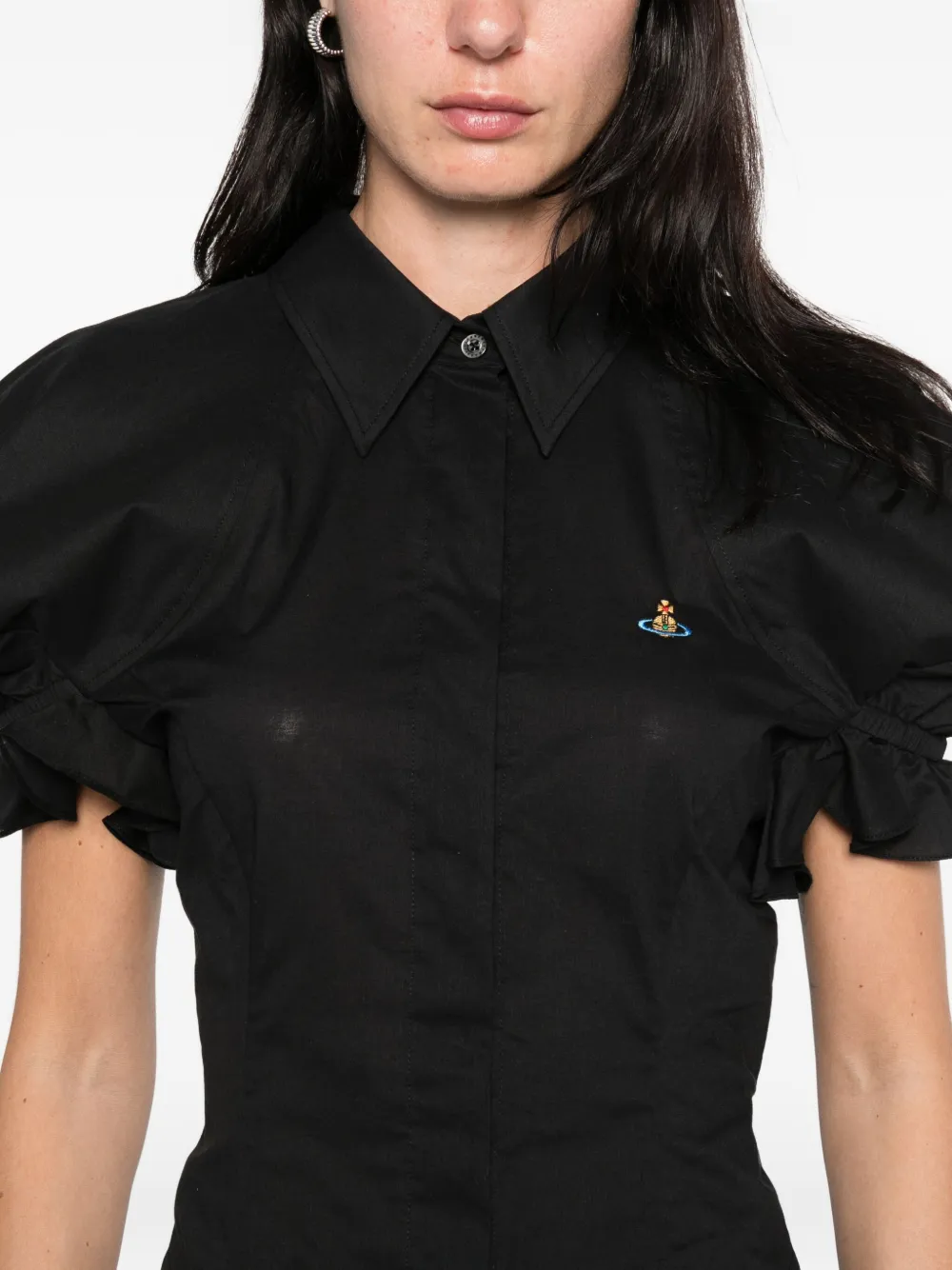 Vivienne Westwood Gexy puff-sleeve button shirt Zwart