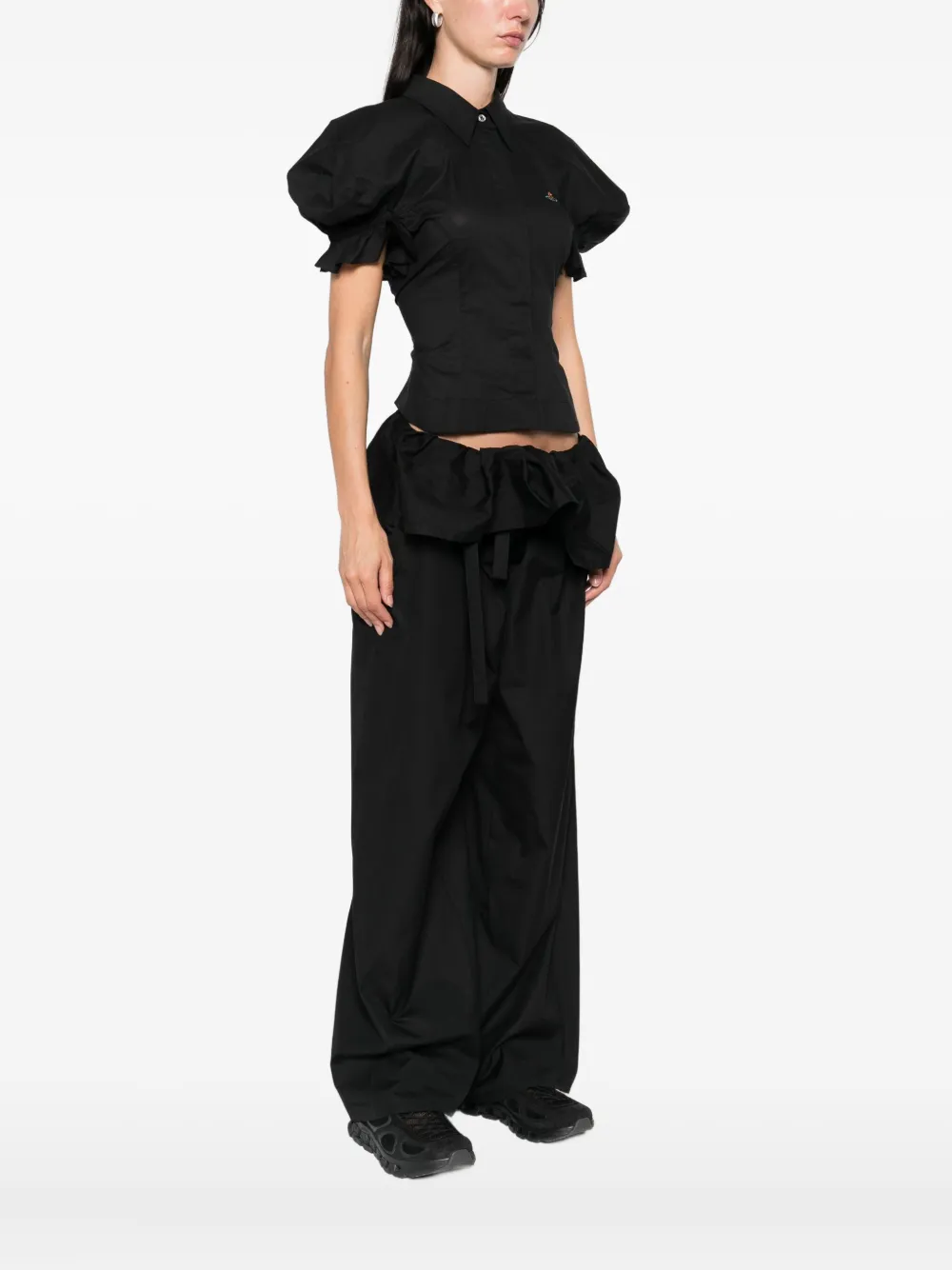 Vivienne Westwood Gexy puff-sleeve button shirt Zwart